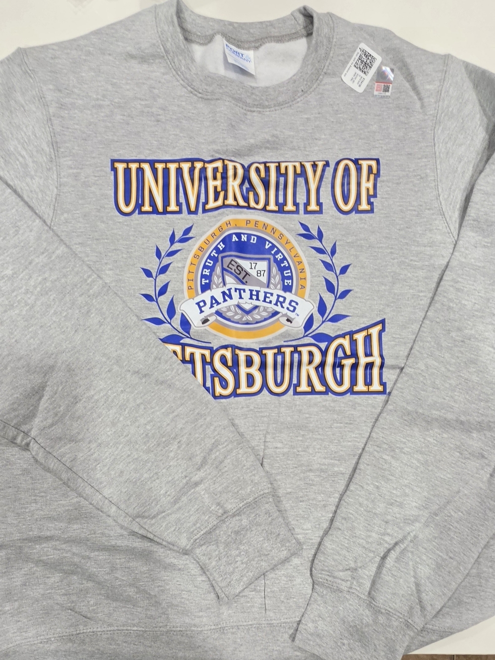 University of Pittsburgh Panthers Gray Crewneck Sweatshirt